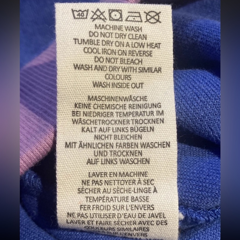 MINI BODEN Girls Terry Toweling Blue Jogger Pants W/ Lavender Waist  Sz 6 Y NWT - Picture 9 of 9